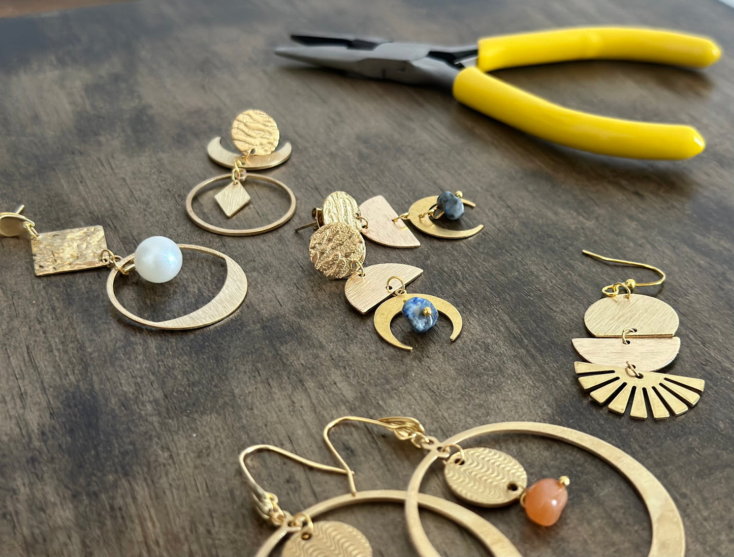 Mix & Match Brass Earrings