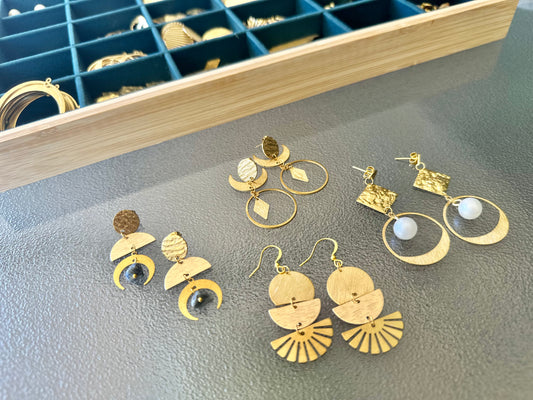 【Palmerston】Mix & Match Brass Earrings for Handmade Christmas Gift🧑‍🎄🎄