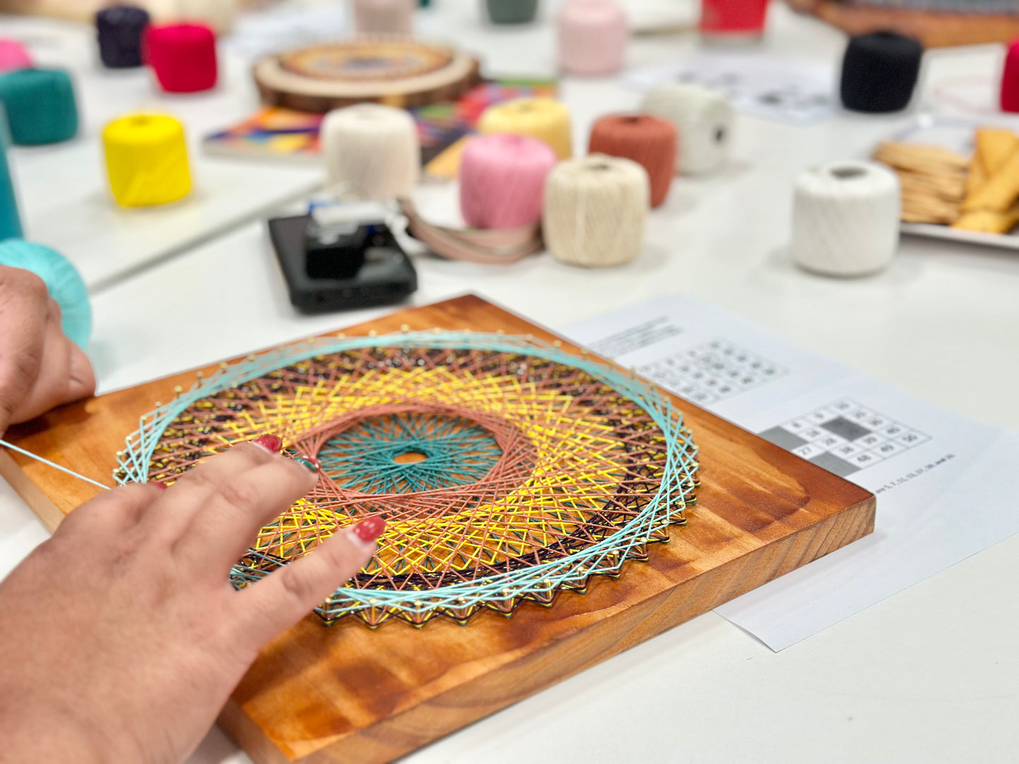 Mindful String Mandala Making